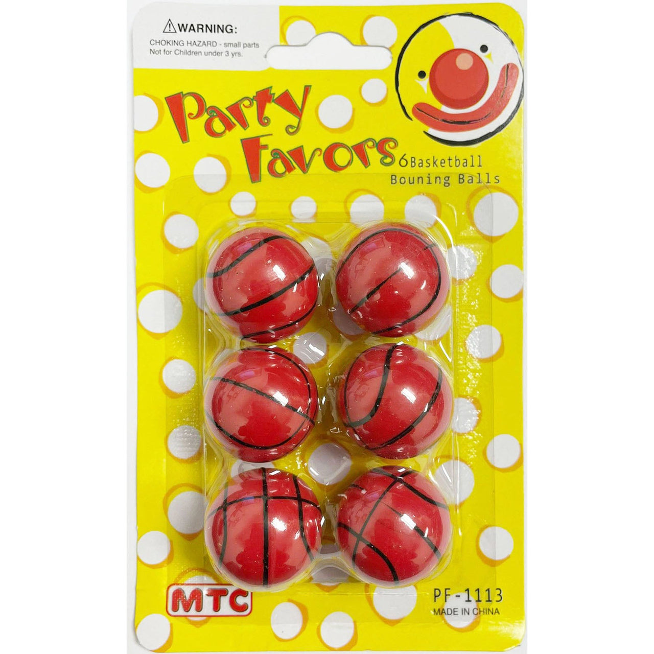 6  Pcs. 1" Bouncing Ball - Basketball (24 Packs)