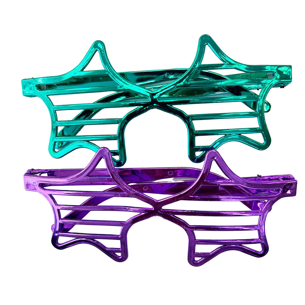 2 Pcs. Shiny Star Shutter Glasses  - Assorted (24 Packs)