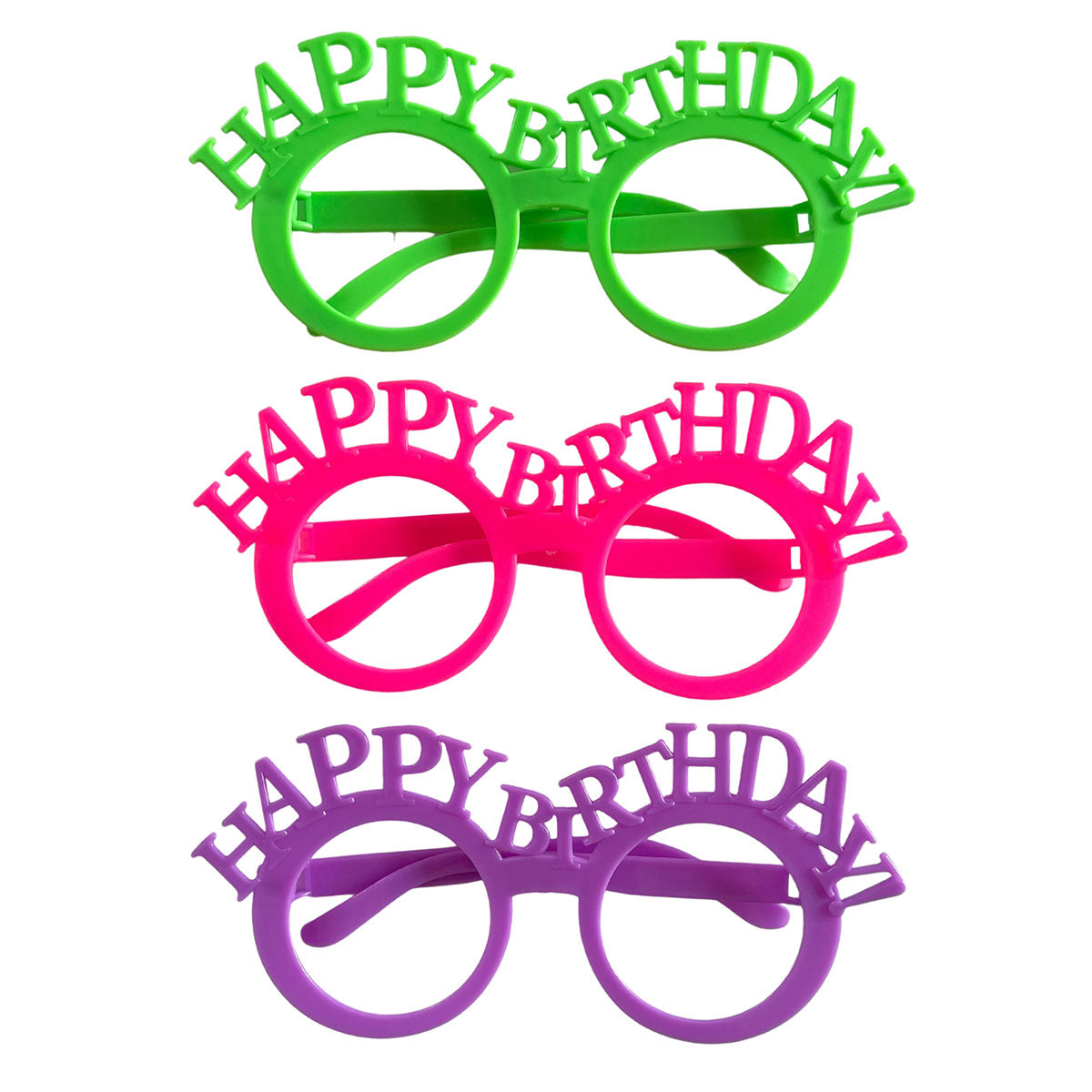 3 Pcs. Happy Birthday Glasses - Assorted (24 Packs)