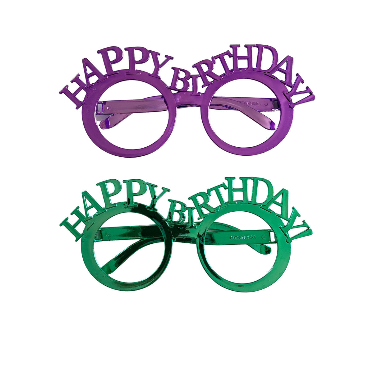 2 Pcs. Shiny Birthday Glasses  - Assorted (24 Packs)