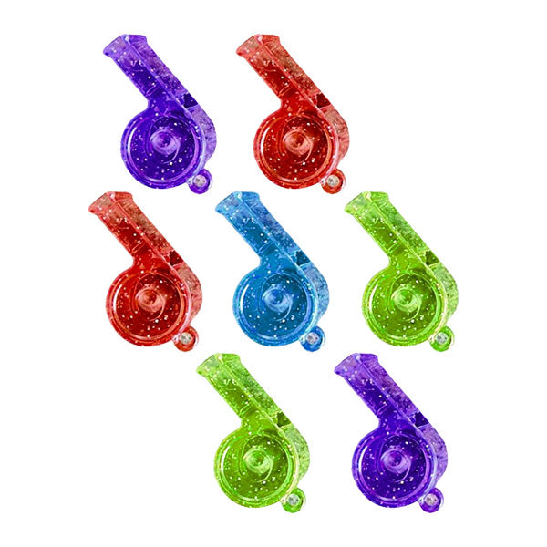 7 Pcs.  Glitter Whistles (24 Packs)