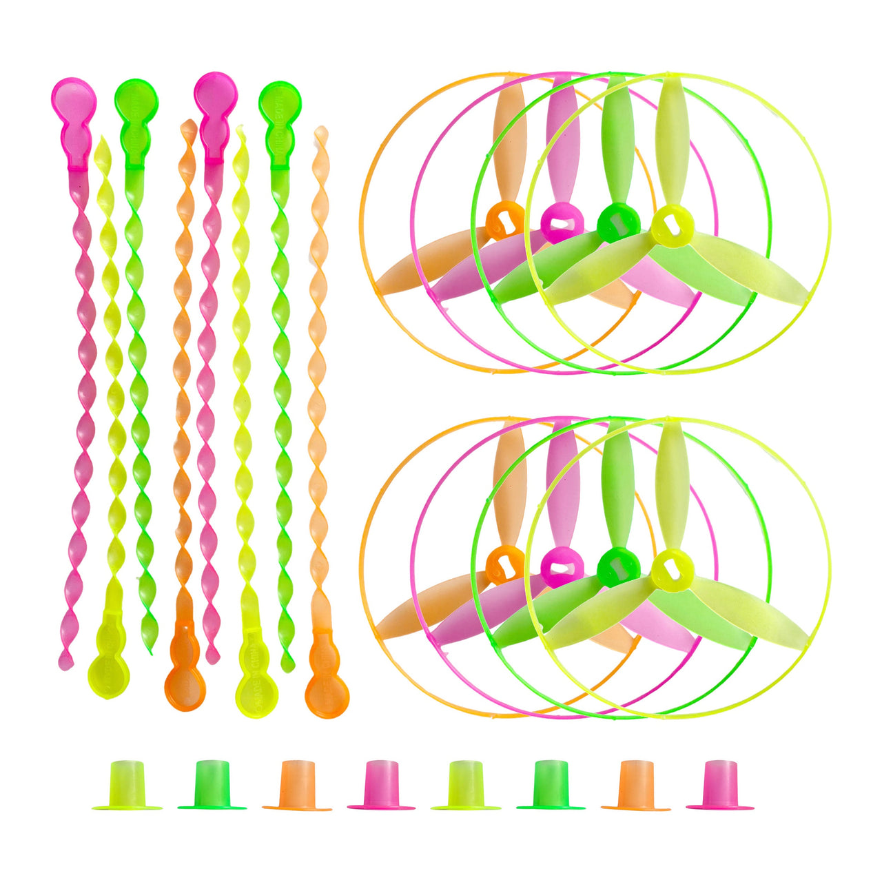 8 Sets 10 cm Flying Wheels - Assorted (24 Packs)