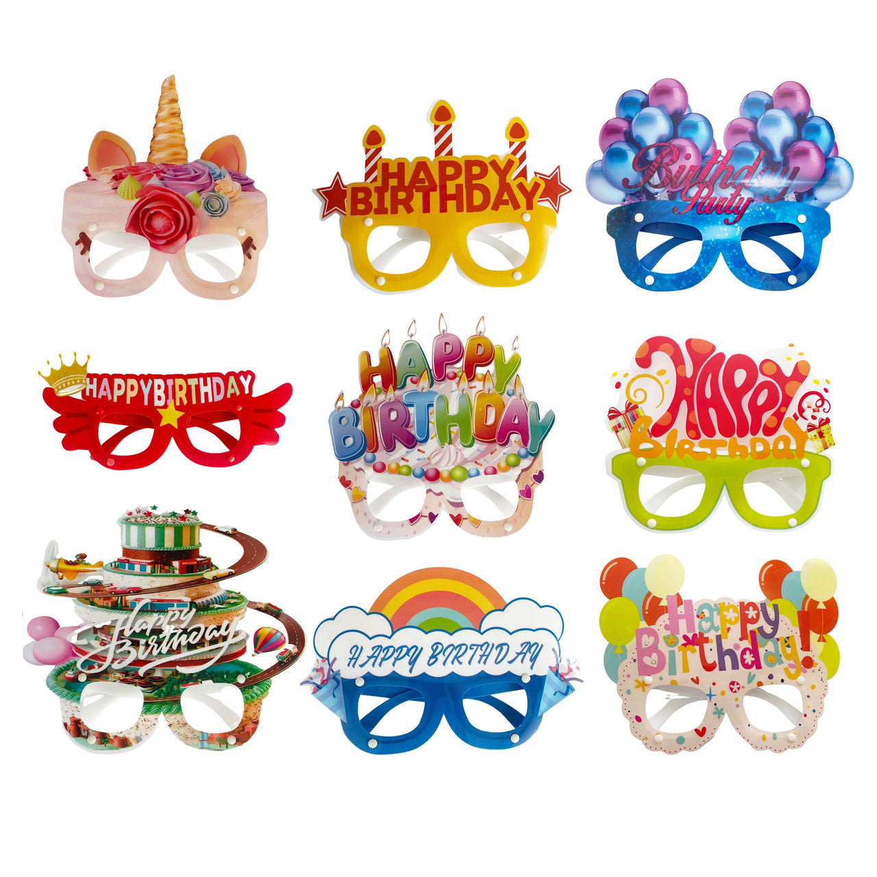 Birthday Mask Glasses - Assorted (24 Packs)