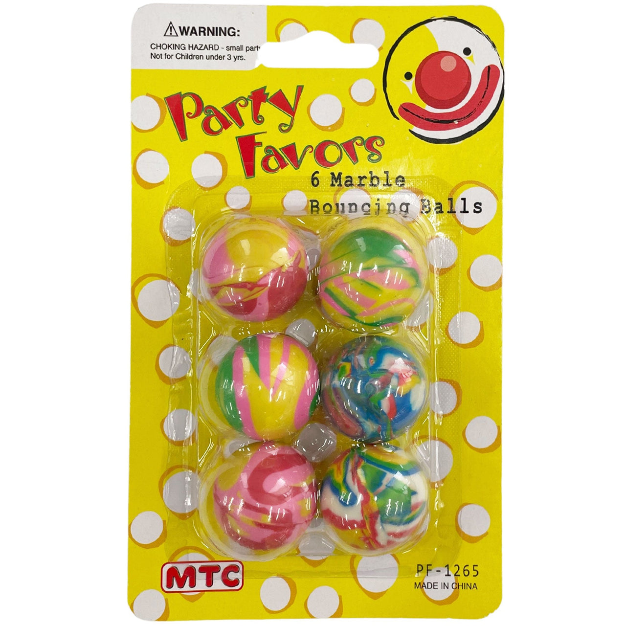6  Pcs. 1" Bouncing Ball - Marble (24 Packs)
