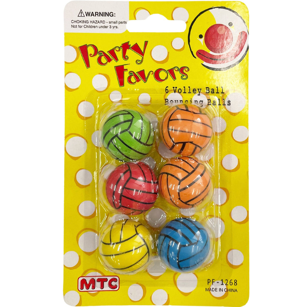 6  Pcs. 1" Bouncing Ball - Volleyball (24 Packs)