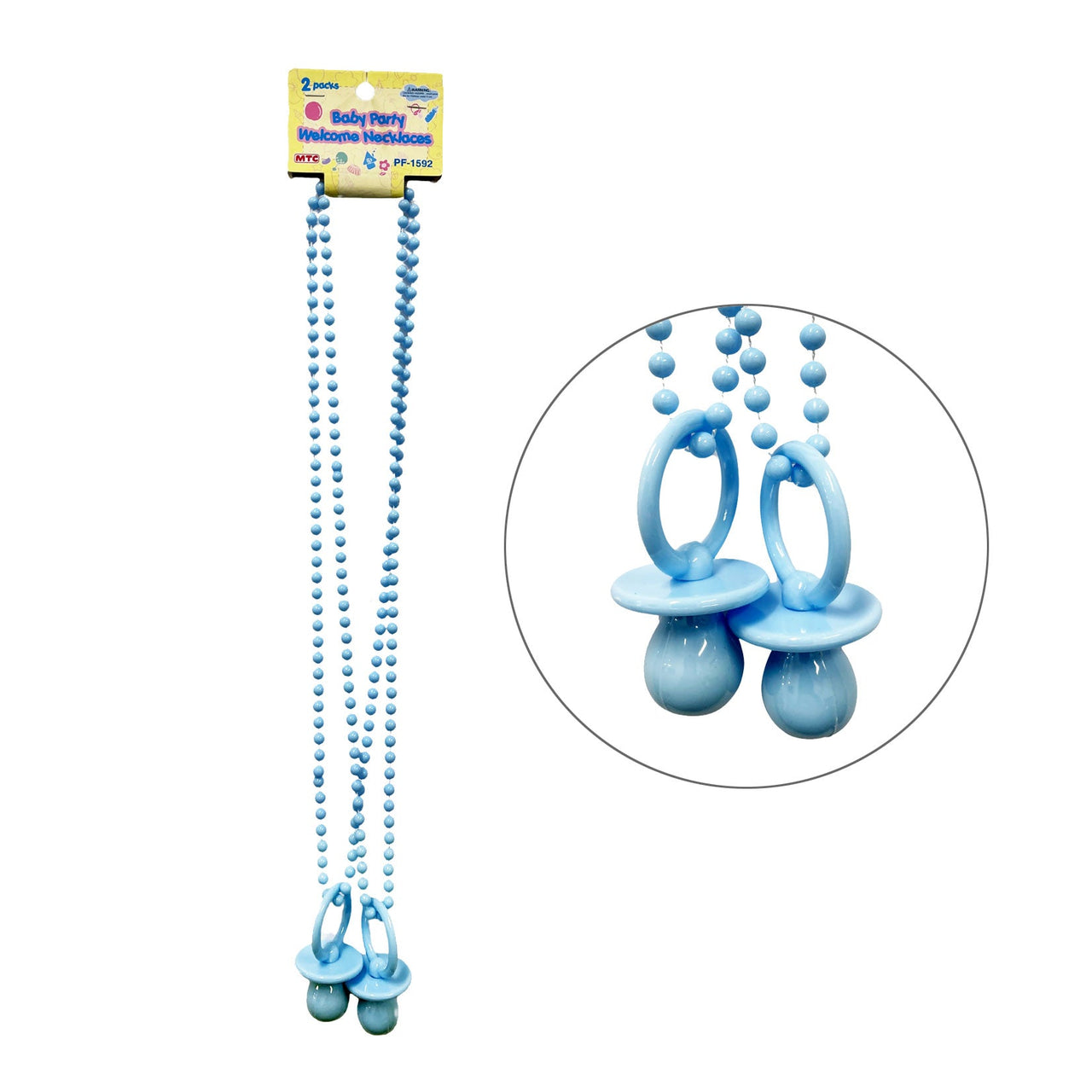2 Pcs. 30” Pacifier Necklace - Blue (24 Packs)