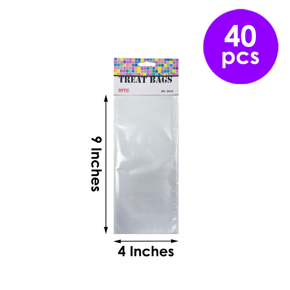 40 Pcs. 9"x4" Clear Treat Bags (24 Packs)
