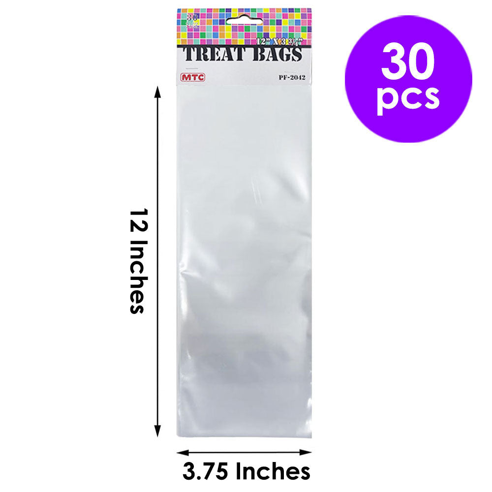 30 Pcs. 12"X3.75" Clear Treat Bags (24 Packs)