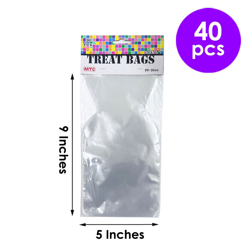 30 Pcs. 9"x5" Clear Shaped Transparent Treat Bags (24 Packs)