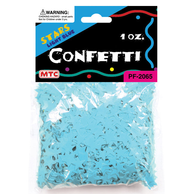1 Oz. Star Confetti - Light Blue (24 Packs)