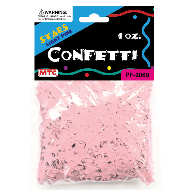 1 Oz. Star Confetti - Light Pink (24 Packs)