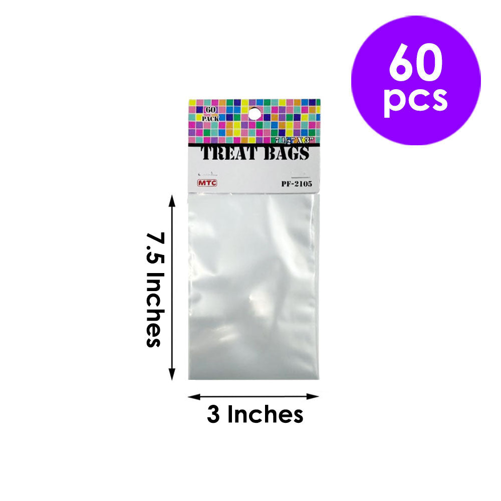 60 Pcs. 7.5"x3"Clear Treat Bags (24 Packs)