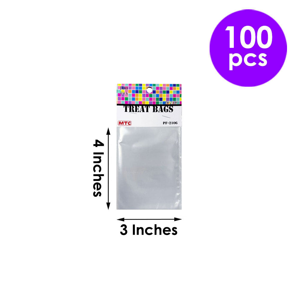 100 Pcs. 4"x3" Clear Treat Bags (24 Packs)