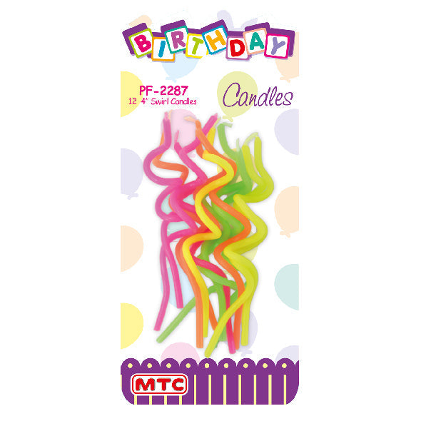 12 Pcs. 4" Swirl Candles Assorted (24 Packs)