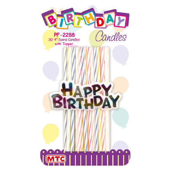 30 Pcs. 4" Spiral Candle Sticks & Topper (24 Packs)