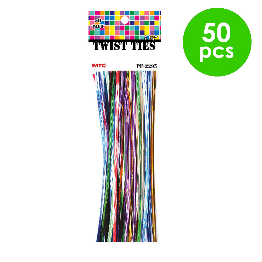 50 Pcs. 7 1/4" Twist Ties - Assorted (24 Packs)