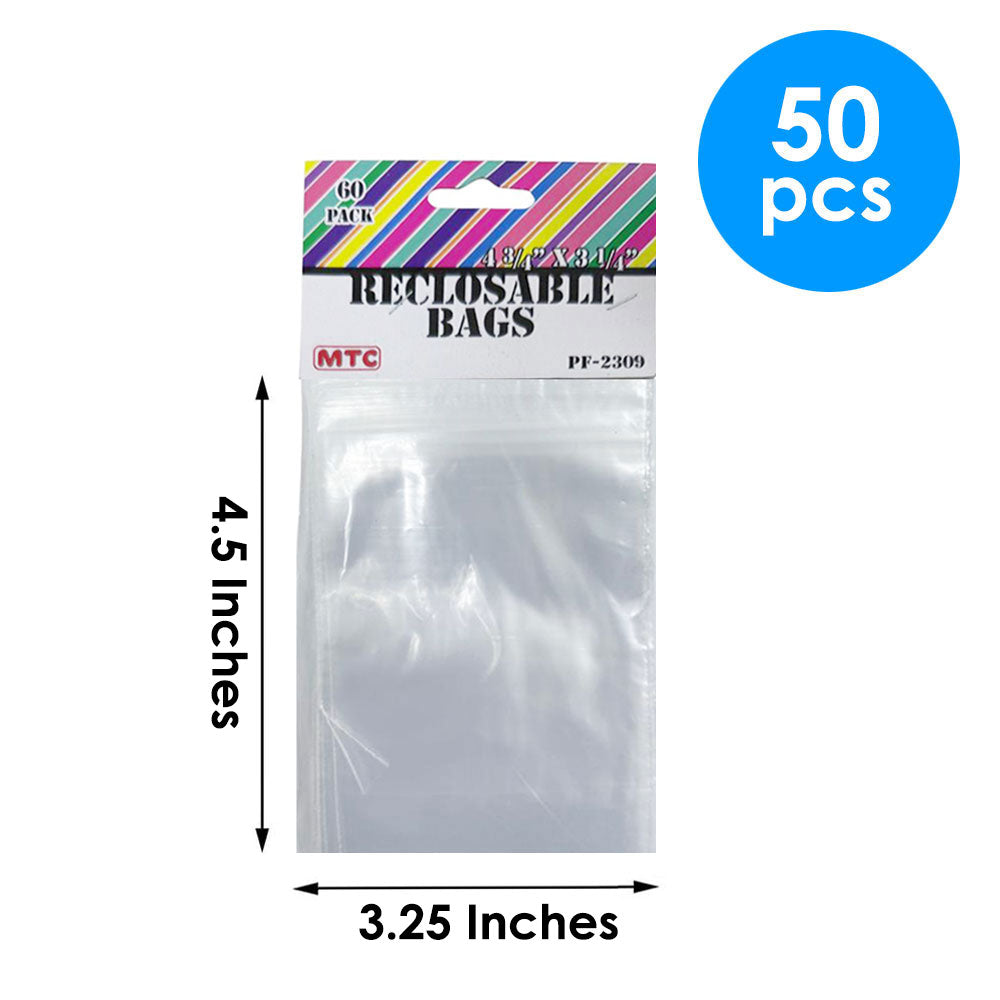 50 Pcs. 4.5"x3.25" Reclosable Bags (24 Packs)