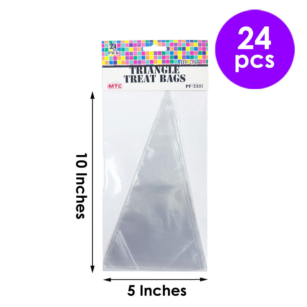 24 Pcs. 5"x10" Clear Triangle Treat Bags (24 Packs)