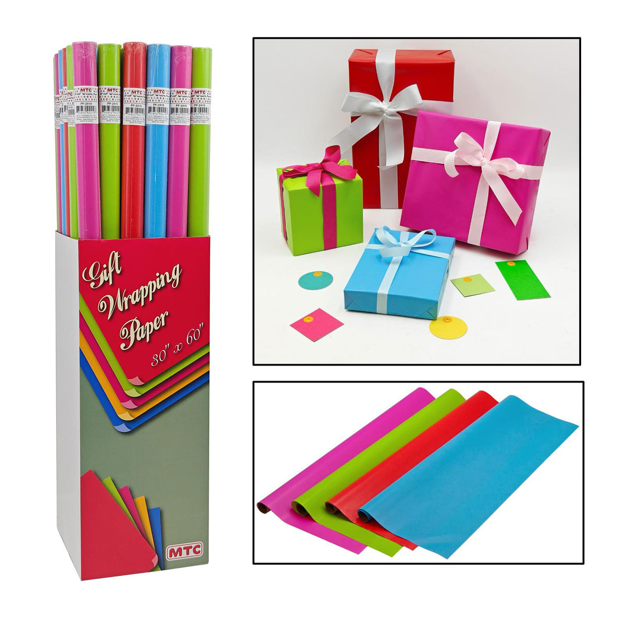 30"x60" Solid Color Wrapping Paper (72 Rolls)