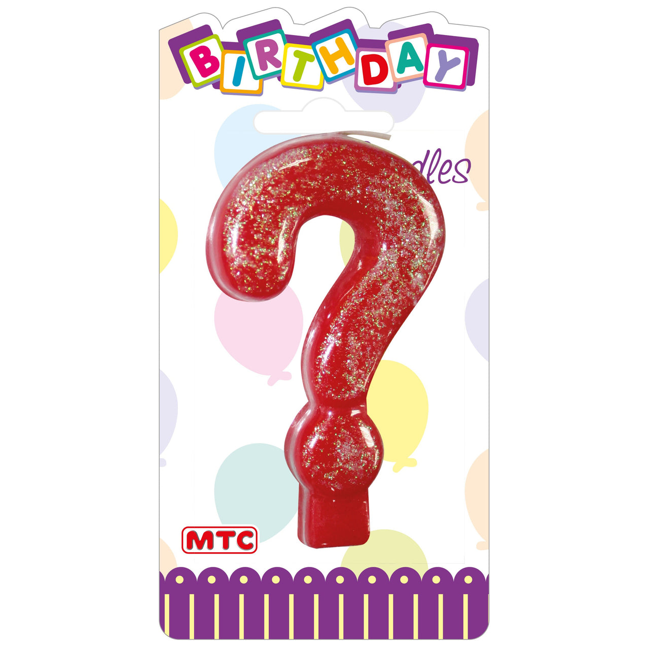 3" Numeral Glittered Candle - #? (24 Packs)