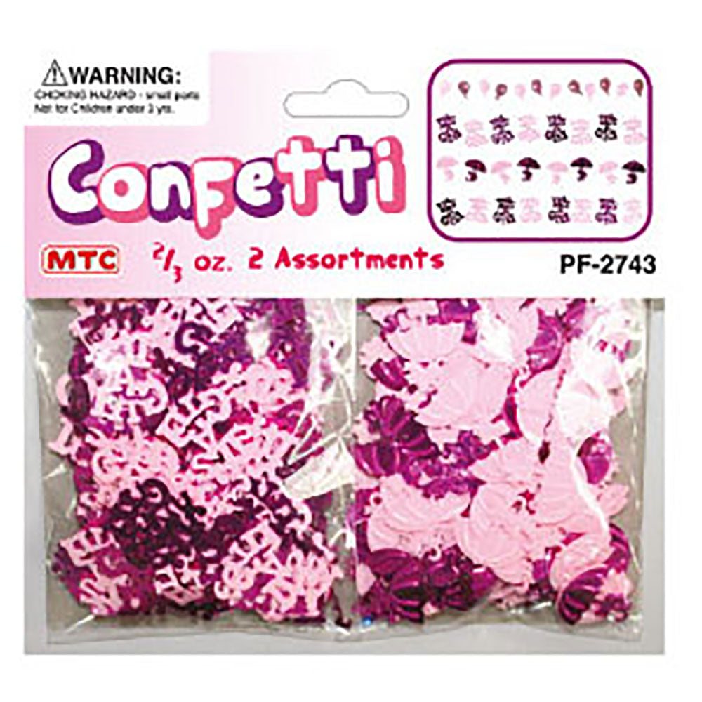 2/3 Oz. Confetti - Baby Girl & Stars (24 Packs)