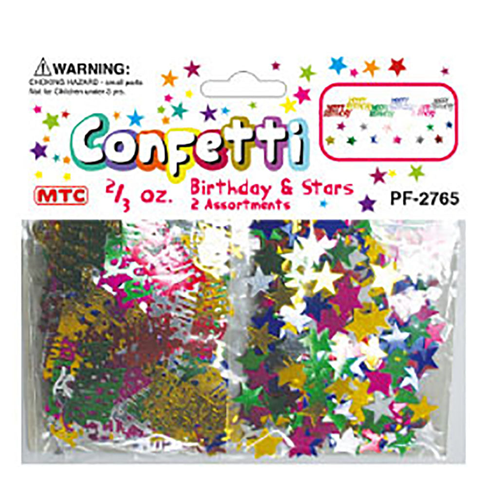 2/3 Oz. Confetti - Birthday & Stars (24 Packs)