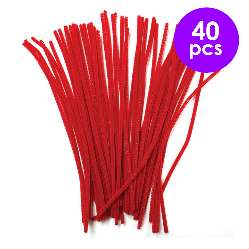 40 Pcs. Chenille Stems - Red (24 Packs)