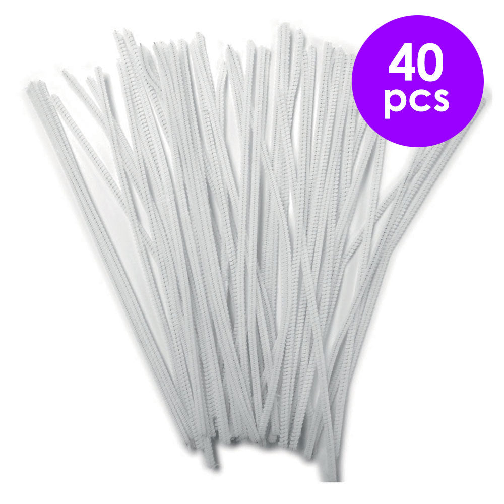 40  Pcs. Chenille Stems - White (24 Packs)