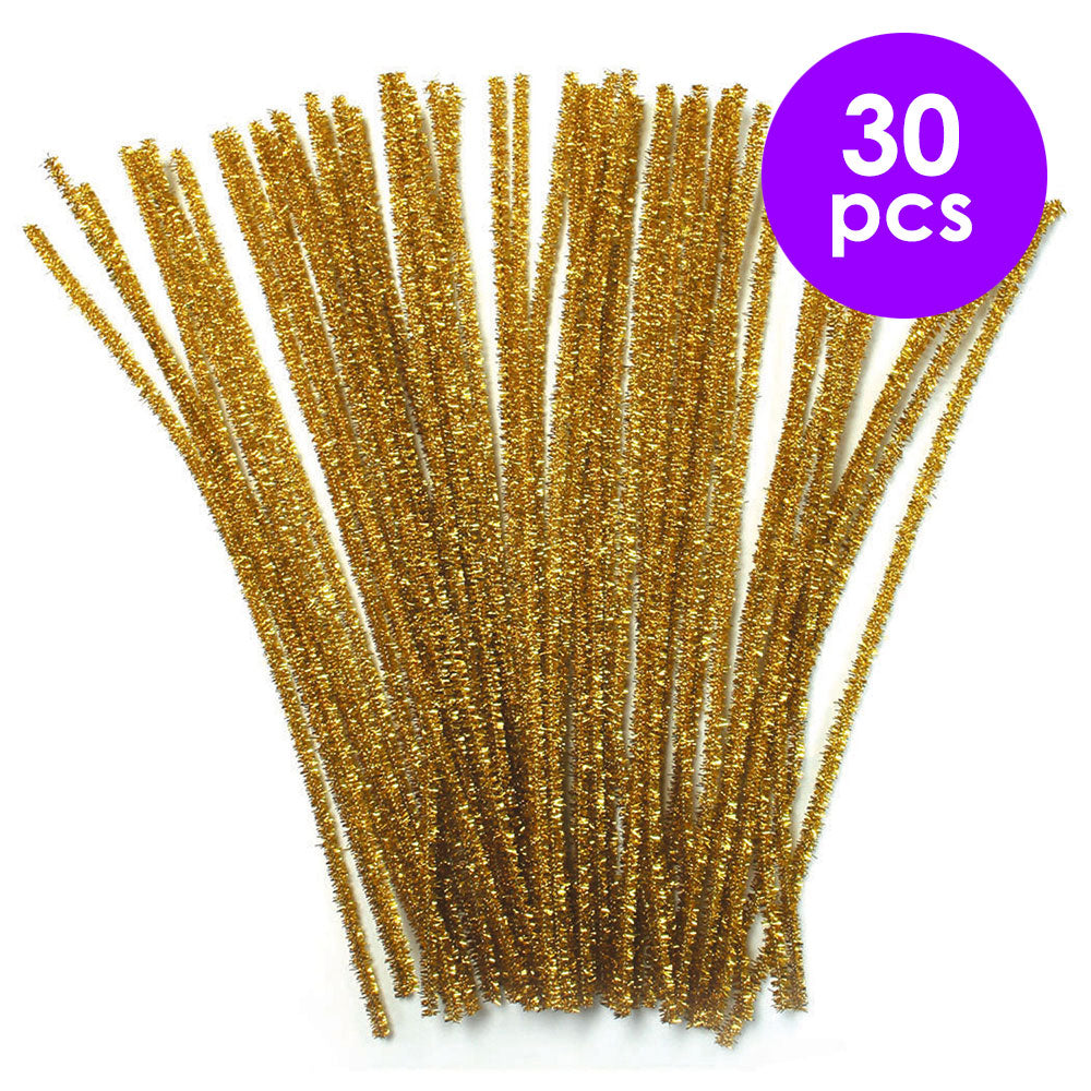 30  Pcs. Metallic Chenille Stems - Gold (24 Packs)