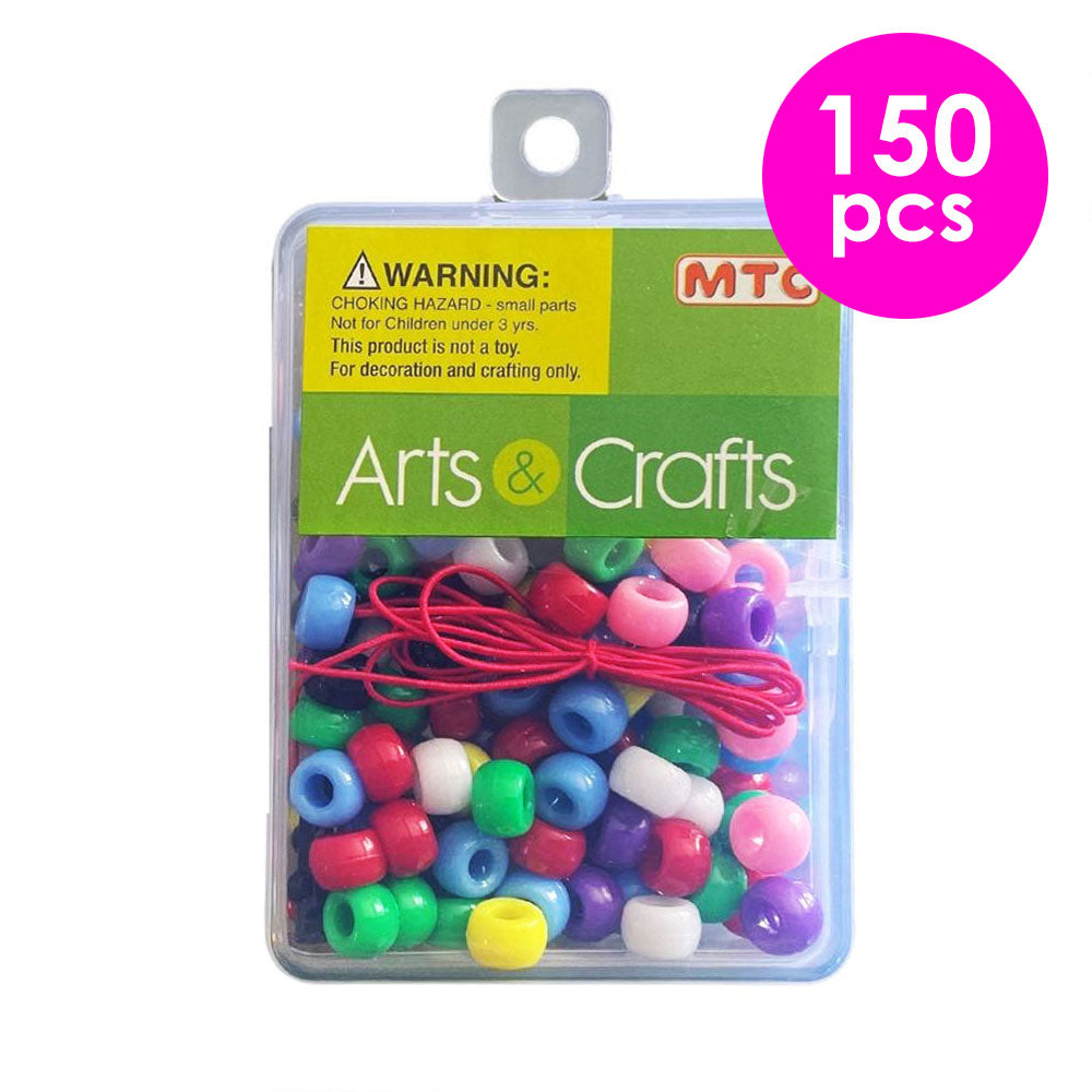 150 Pcs. 6x9 mm Pony Beads - Bright Assorted (24 Packs)