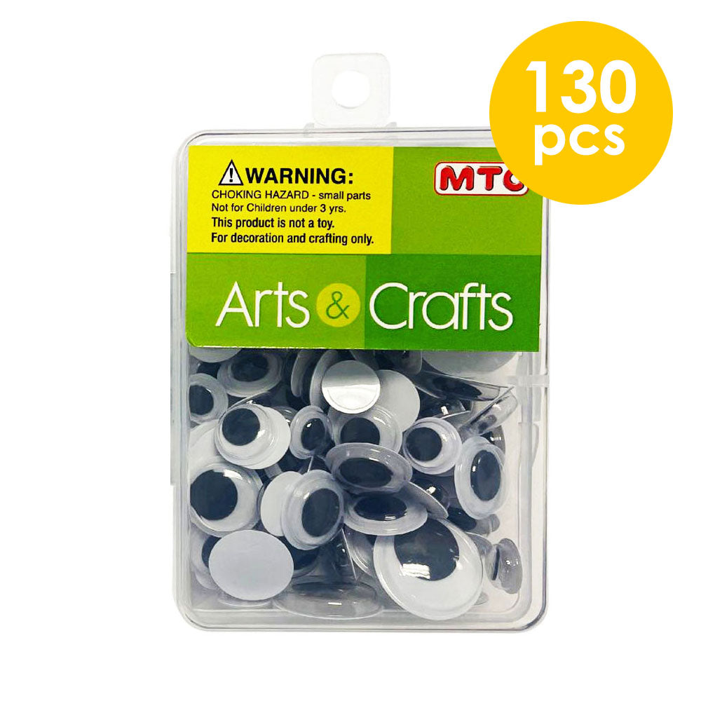 130 Pcs. Assorted Sizes Wiggle Eyes (24 Packs)
