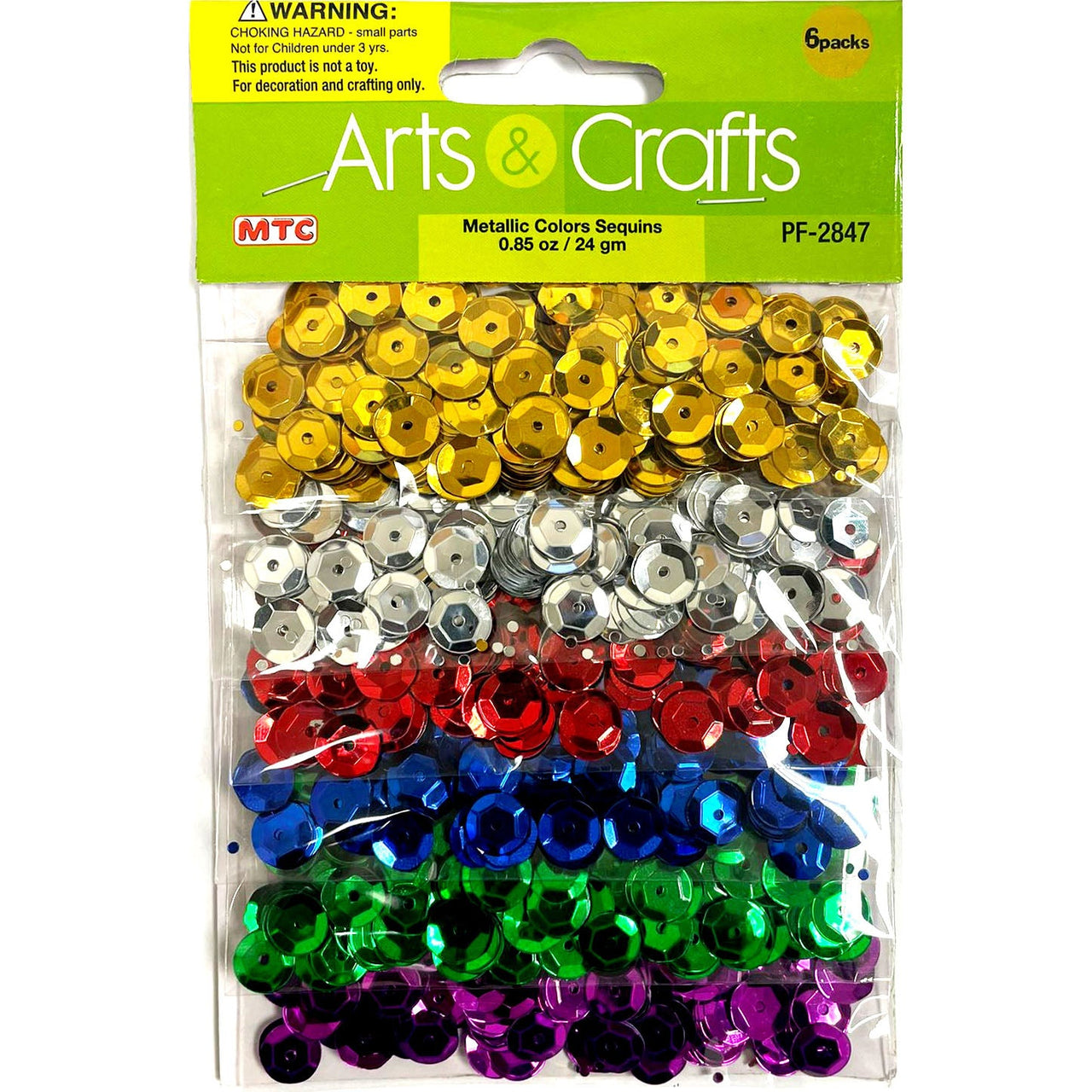 0.85 Oz. Sequins - Metallic Colors (24 Packs)
