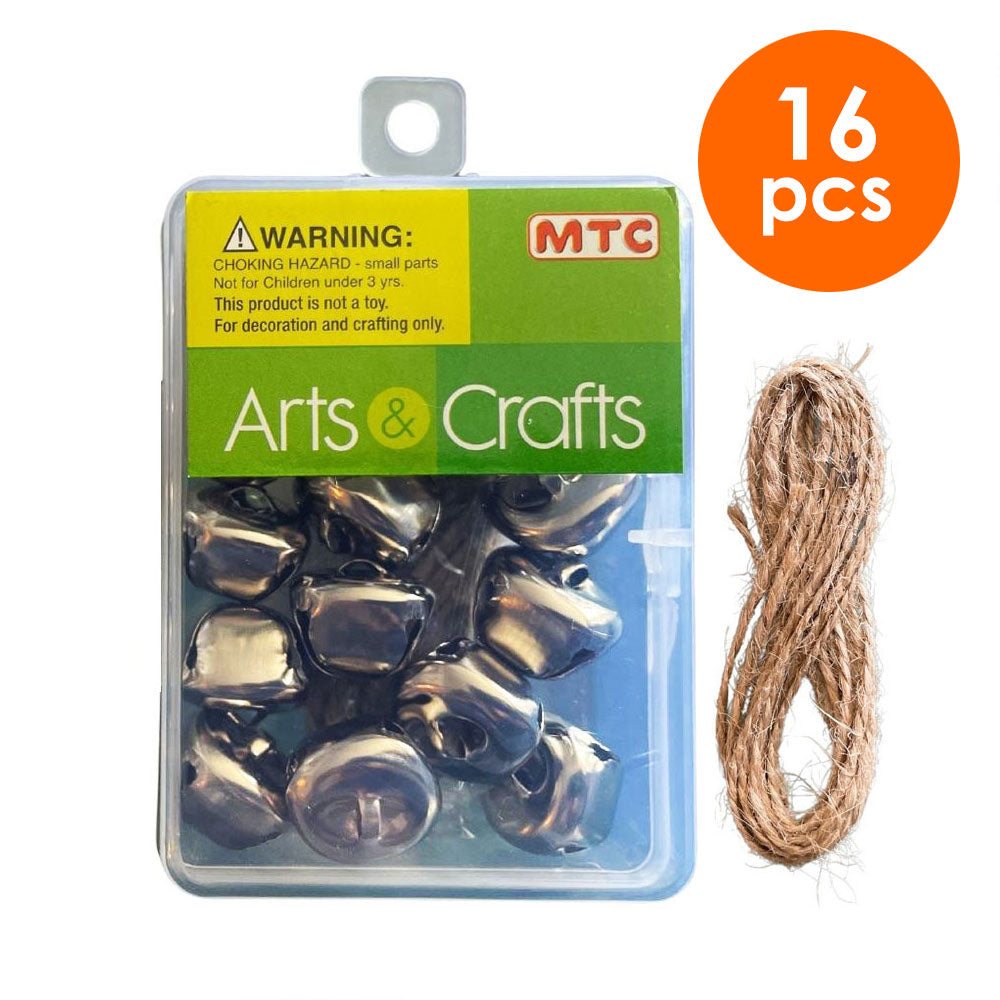 16 Pcs. 2.0 cm Bells - Silver (24 Packs)