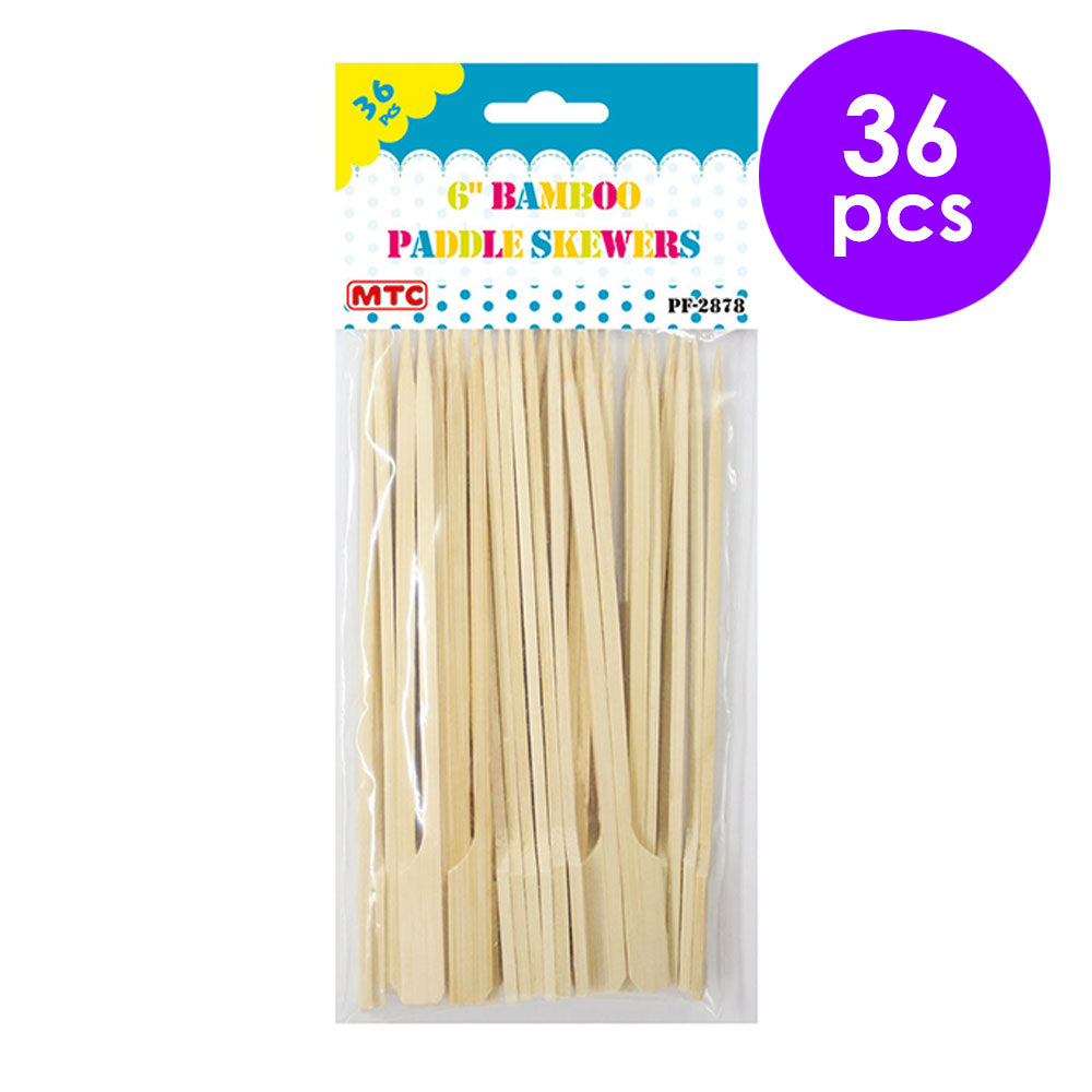 36 Pcs. 6" Bamboo Paddle Skewers (24 Packs)