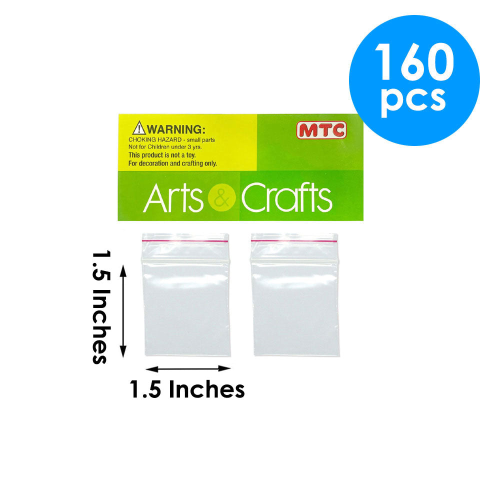 160 Pcs. 1.5"x1.5" Clear Reclosable Bags - Red Seal (24 Packs)