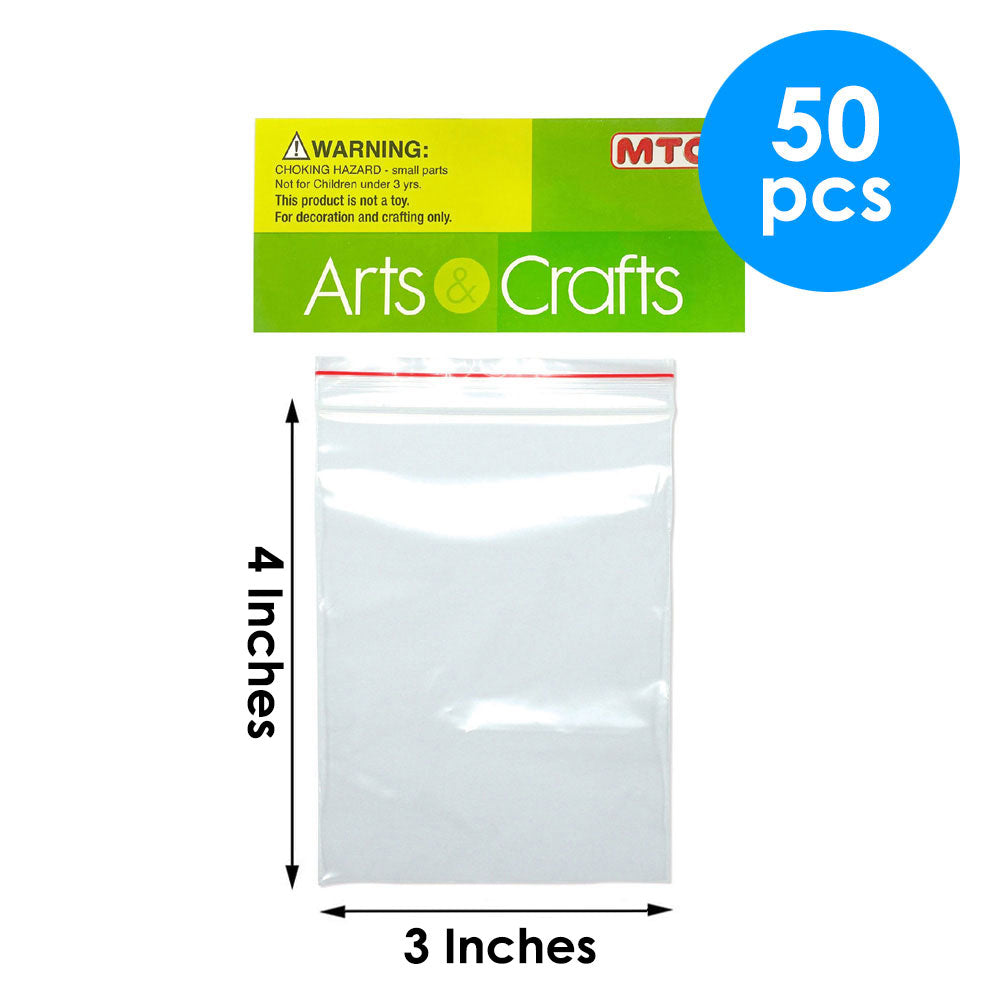 50 Pcs. 3"x4" Clear Reclosable Bags - Red Seal (24 Packs)