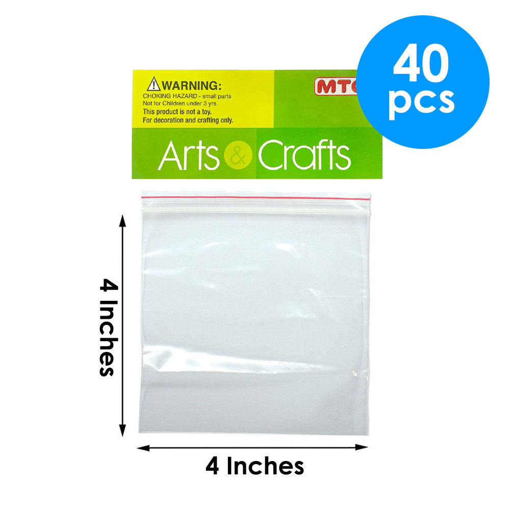 40 Pcs. 4"x4" Clear Reclosable Bags - Red Seal (24 Packs)