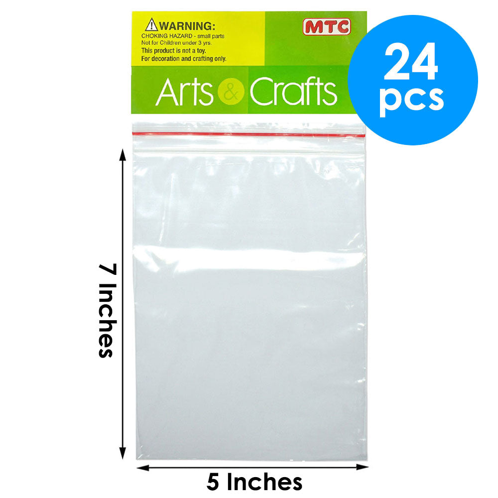 24 Pcs. 5"x7" Clear Reclosable Bags - Red Seal (24 Packs)