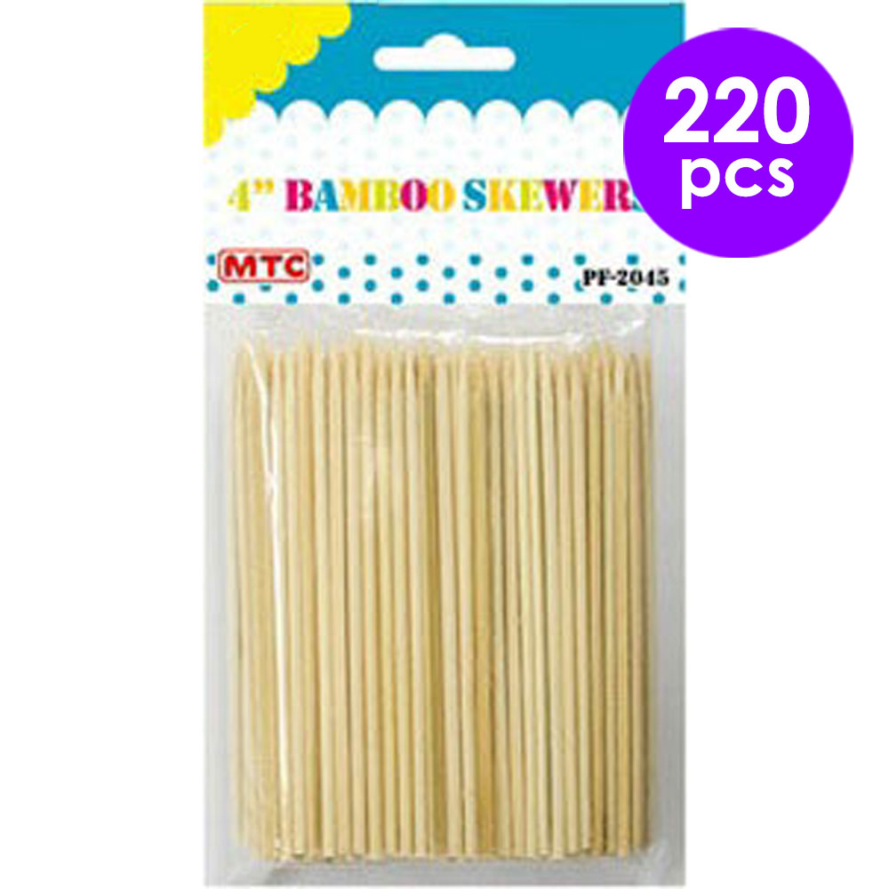 220 Pcs. 4" Bamboo Skewers (24 Packs)