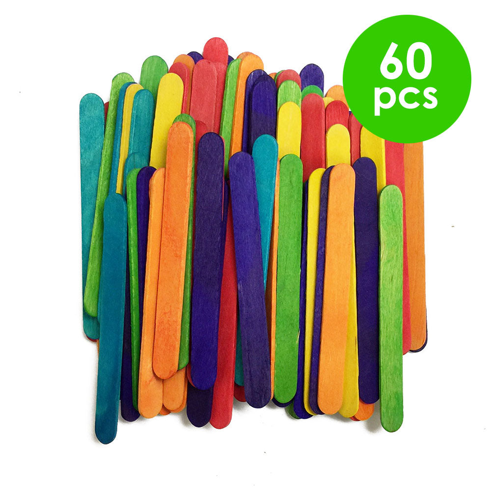 60 Pcs. 3.75"X0.4" Wood Sticks - Assorted (24 Packs)