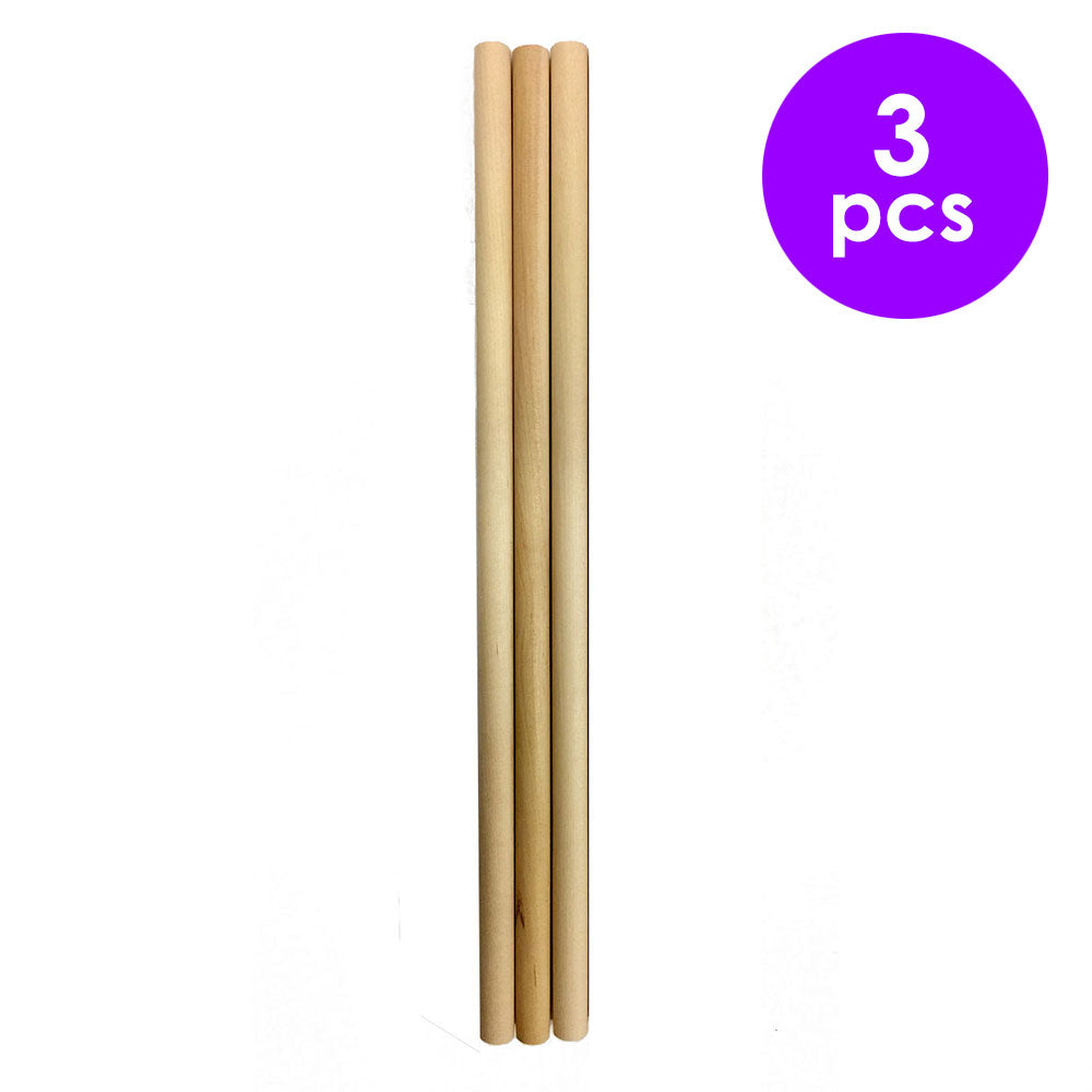 3 Pcs. 7/16"X12" Wood Dowels - Natural (24 Packs)