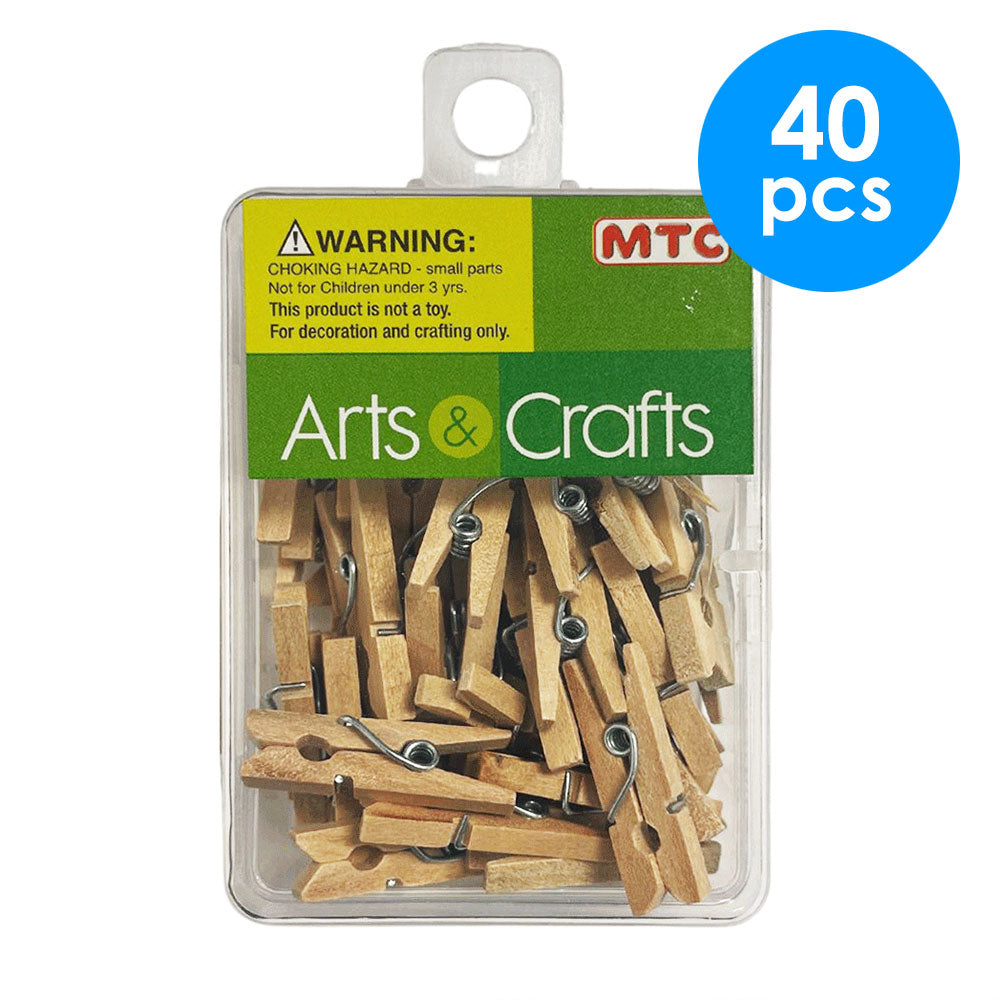 40 Pcs. 1" Wood Clothes Pins - Natural (24 Packs)