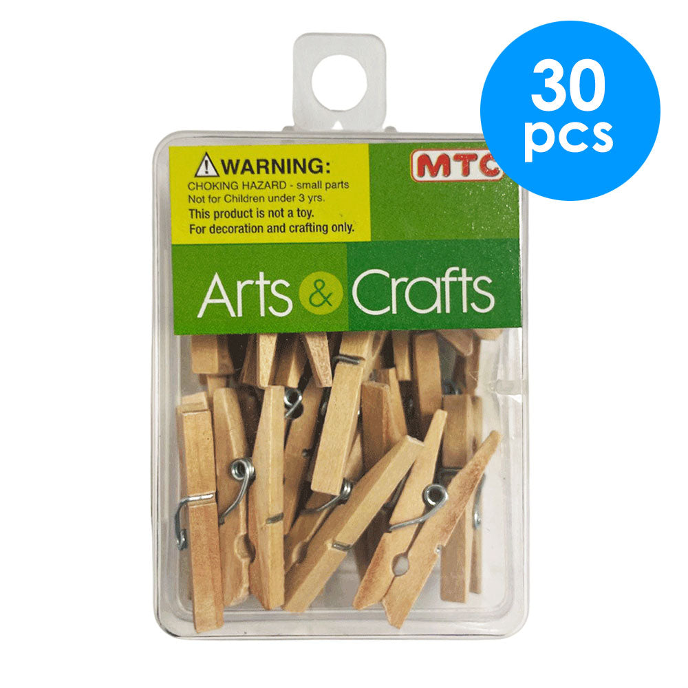 30 Pcs. 1.25" Wood Clothes Pins - Natural (24 Packs)
