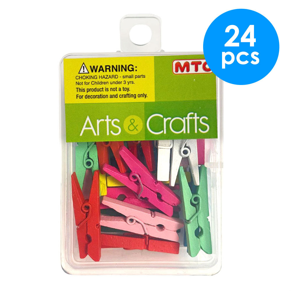 24 Pcs. 1.25" Wood Clothes Pins - Assorted (24 Packs)