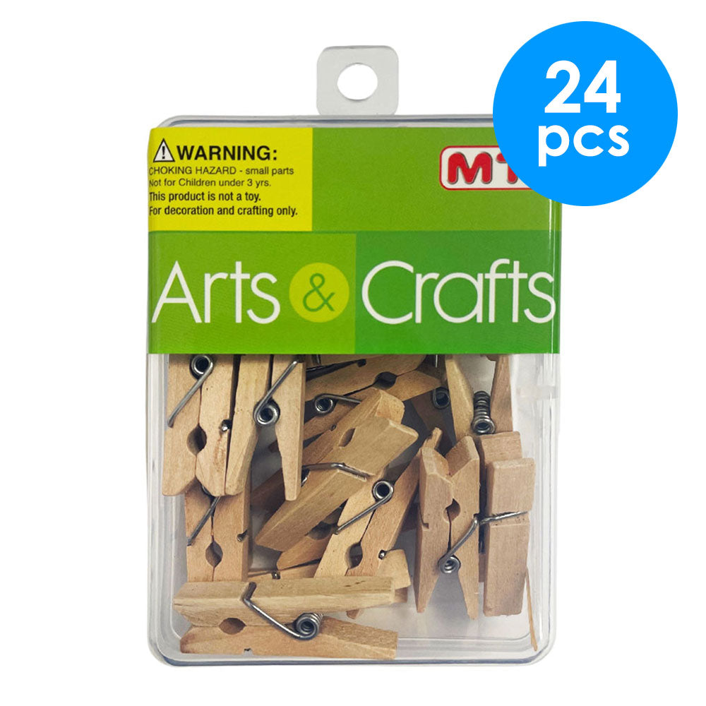 24 Pcs. 1.5" Wood Clothes Pins - Natural (24 Packs)