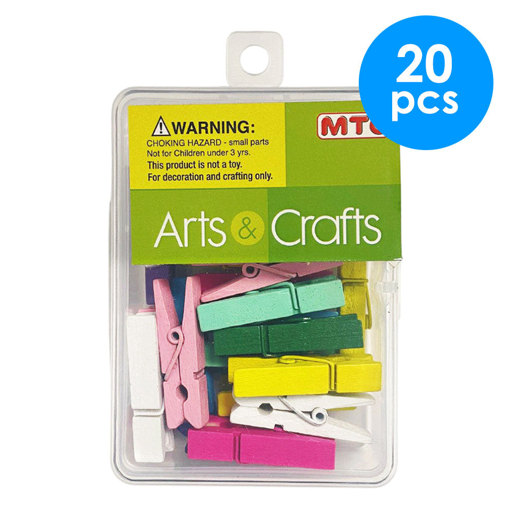 20 Pcs. 1.5" Wood Clothes Pins - Assorted (24 Packs)