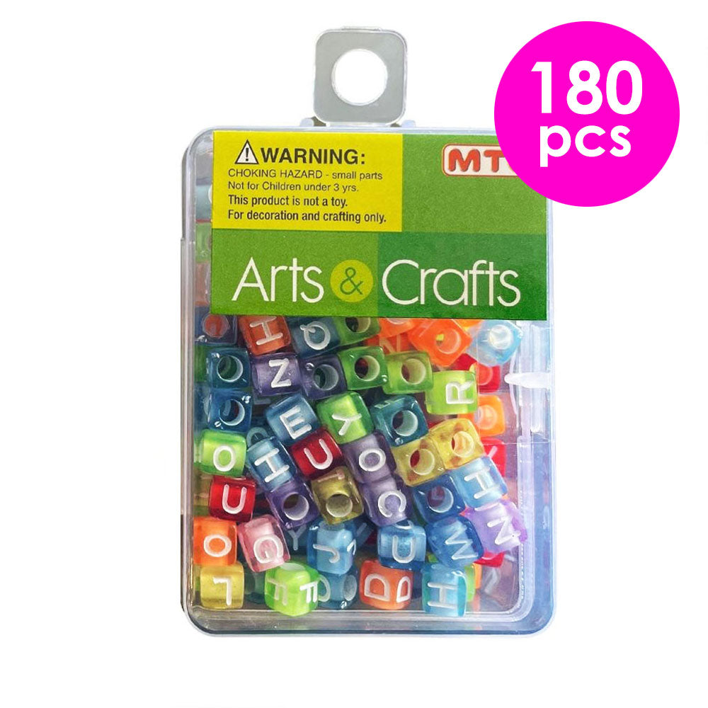 180  Pcs. 6x6 mm Alphabet Beads - Rainbow (24 Packs)