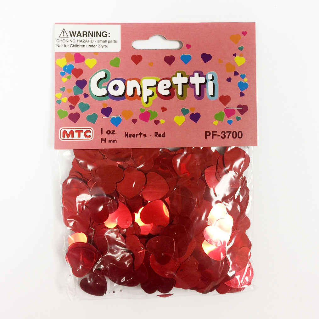 1 Oz Confetti - Red Hearts (24 Packs)