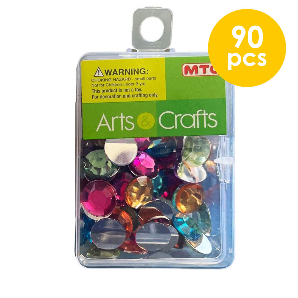 90 Pcs. 12 mm Rhinestones - Assorted (24 Packs)