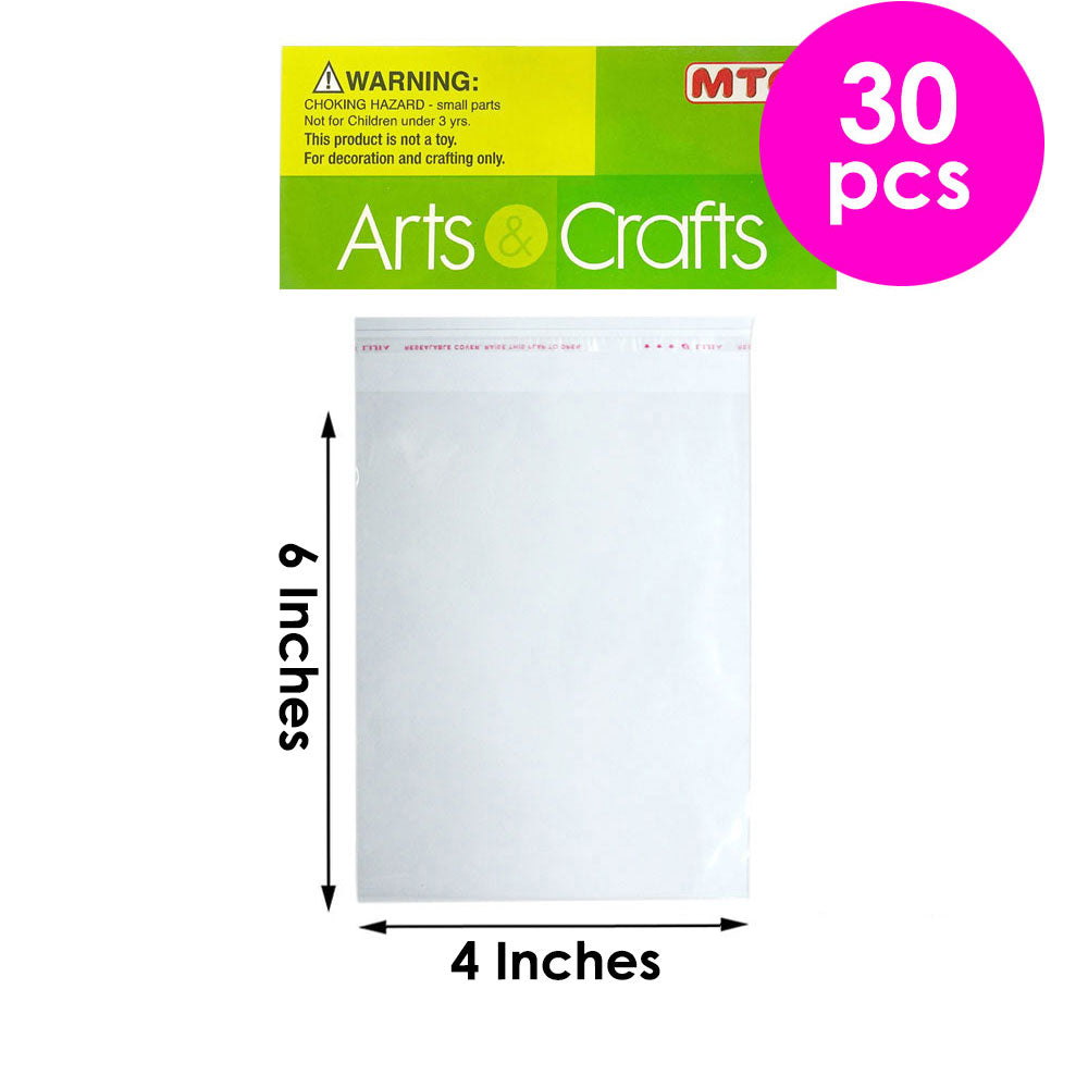 30 Pcs. 4"x6" Clear Self-Adhesive Bags (24 Packs)